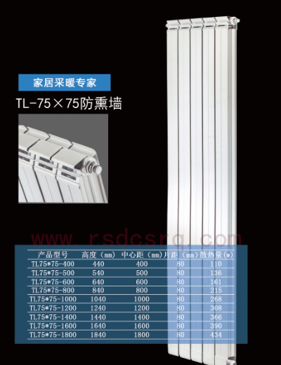 TL75X75防熏墙散热器